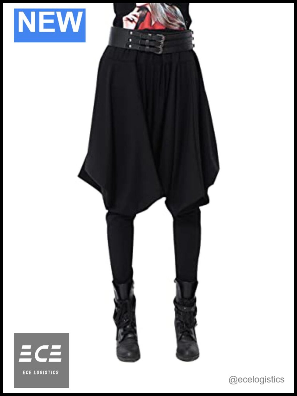 Women's Cotton Blend Baggy Harem Pants Elastic Waist Loose Drop Crotch
